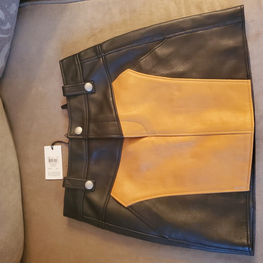 Leather brand new coach skirt size 0
